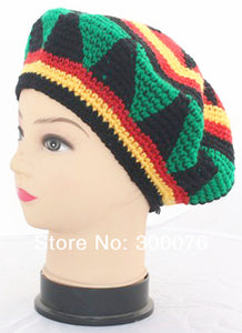 Jamaican Tam Rasta Fancy Dress Party Costume Hippie beret handmade crochet cap