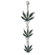 BOG- Lot 10 Pieces 14G Jamaican Rasta Pot Leaf Triple Navel Belly Ring jewelry  navel belly ring barbell piercing