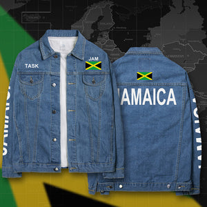 Jamaica JAM Jamaican denim jackets men coat men's suits jeans jacket thin jaquetas 2017 sunscreen autumn spring nation flag